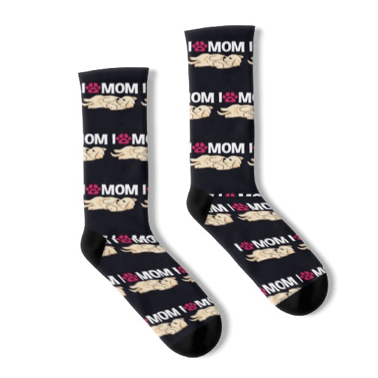 I Love Mom Golden Retriever Socks
