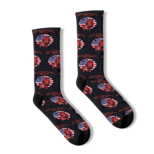 Gets a Firefighter Dog Therapy Dog Fire Department Socks