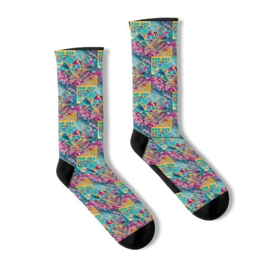 pop color geometric tie dye Socks