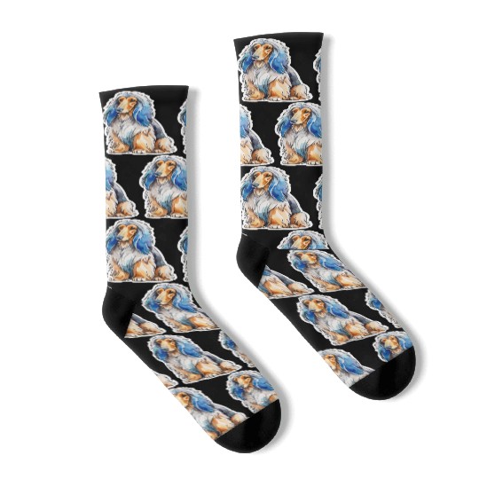 Afghan Hound Dog Watercolor Socks