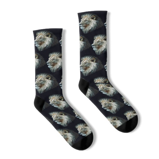 Polygon Animal Print White Socks