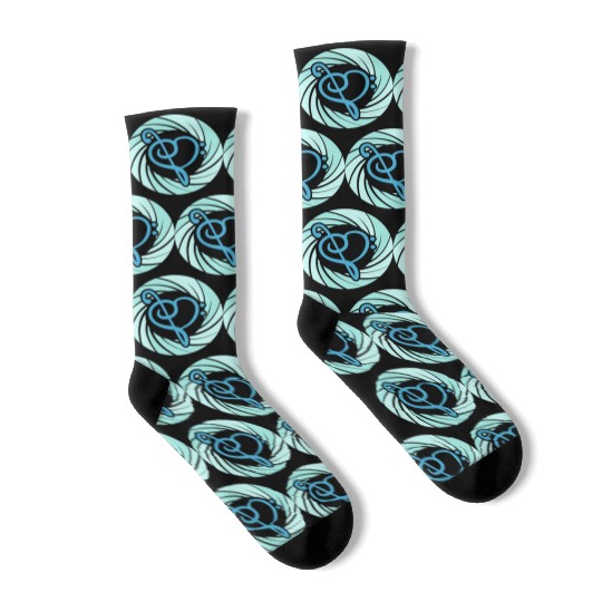 Music Bass Clef Heart Love Note Treble Sound Logo Socks