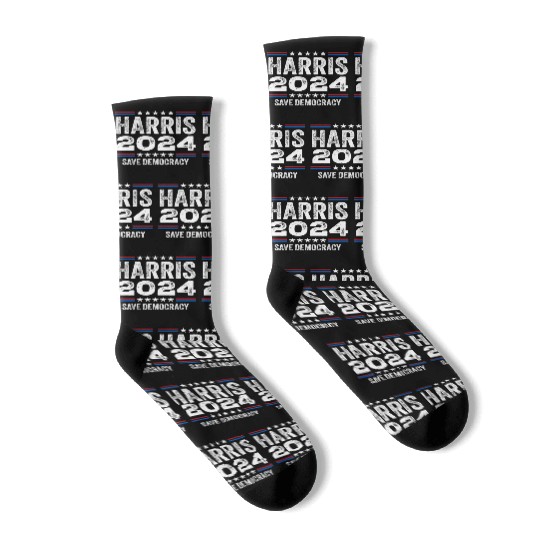 Kamala Harris 2024 Save Democracy US Election Socks