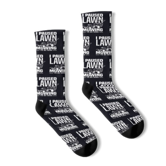 Landscaper Gardener Lawn Mowing Paused Socks