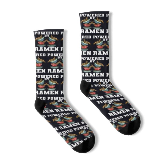 Powered By Ramen Anime Japanese Soup Cup Noodle Socks