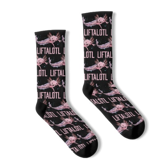 Liftalotl Workout Axolotl Gym Salamander Funny Wei Socks