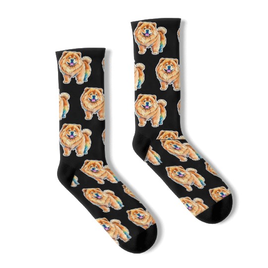 Chow Chow Watercolor Socks