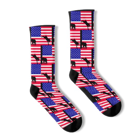 Donkey kicking out the elephant, US Election 2024 Socks