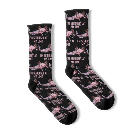 Im Seriously at My Limit Axolotl Memes Salamander Socks