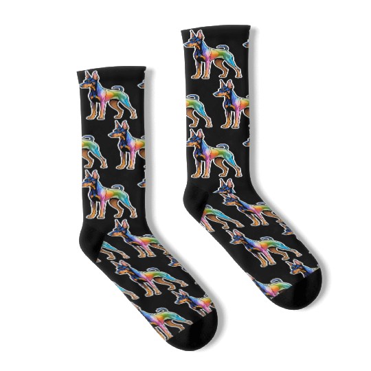 Dobermann Watercolor Socks