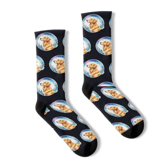 Golden Retriever Watercolor Socks