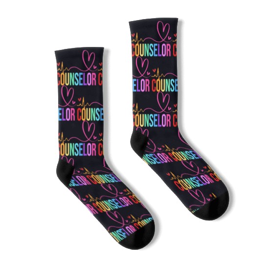 Retro Counseling Awareness School Counselor Socks