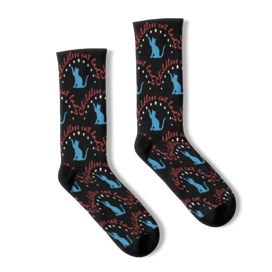 Vintage And Retro Funny Childless Cat Lady Socks