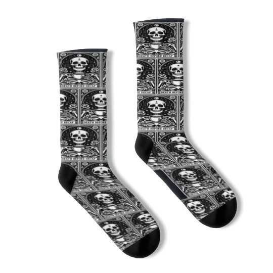 Death Before Decaf Tarot Card Socks