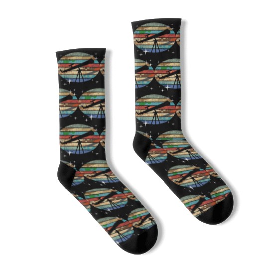 Planets Of Solar System Telescope Astronomy Socks