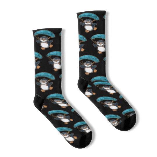 Skydiving Penguin Adventure Socks