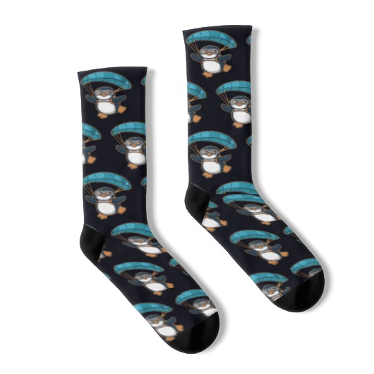 Skydiving Penguin Adventure Socks