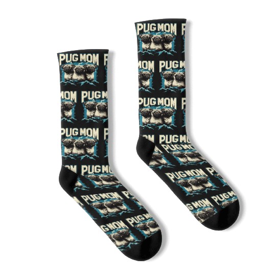 Pug Mom Bootleg Socks