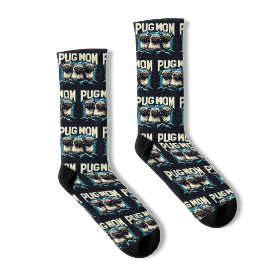 Pug Mom Bootleg Socks