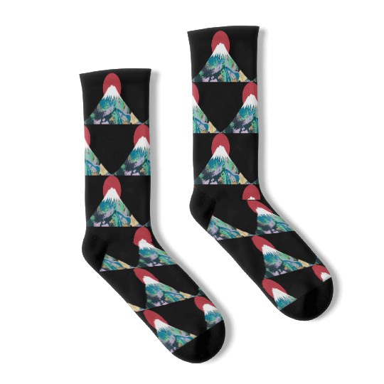 Abstract Fuji Minimalist Design Socks