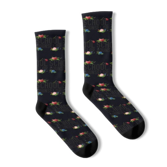 School Counselor Flower Floral Socks