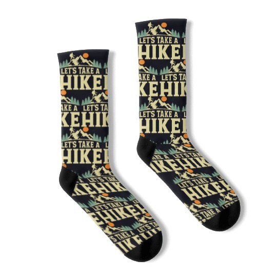Let's Take A Hike Hiker Hiking Socks