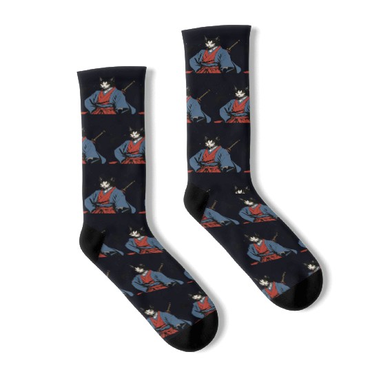 Samurai Cat Socks