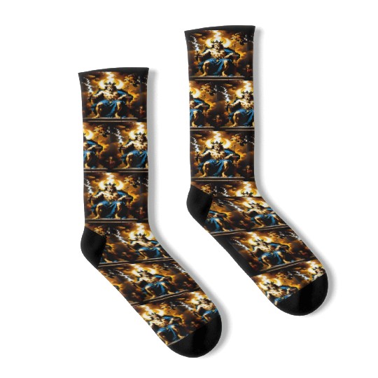 Zeus Jupiter Greek Mythology Gods Baroque Socks