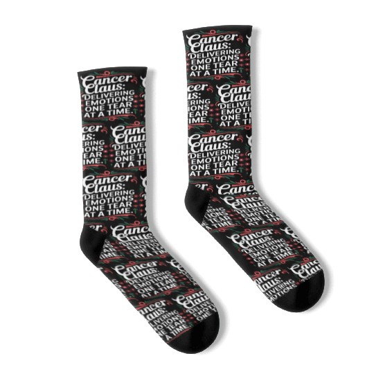 Cancer Claus: Delivering Emotions Funny Cancer Socks