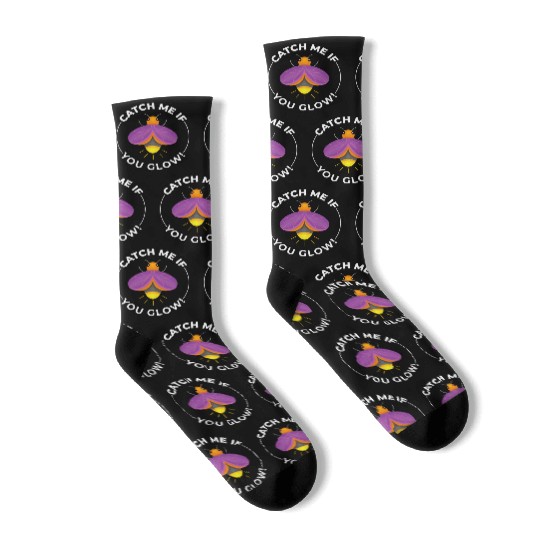 Fireflies Firefly Lightning Bug Insect Collector Socks