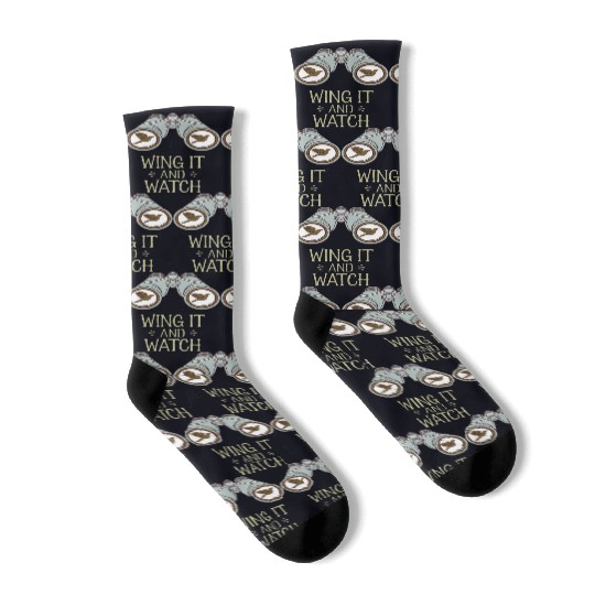 Wing It and Watch Birdwatching Nature Adventure Socks