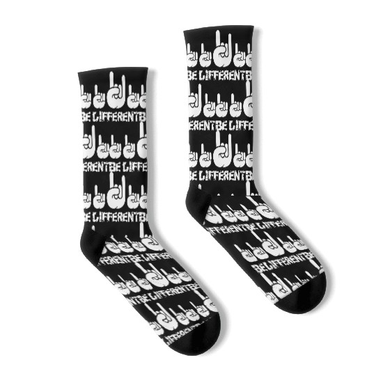4 Be Different Heavy Metal Hard Rock Hand Gestures Socks