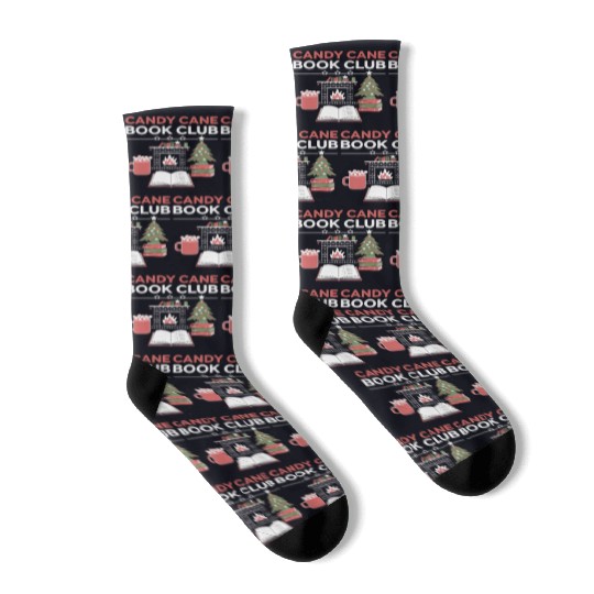 Bookish Christmas Candy Cane Book Club Bookish Socks