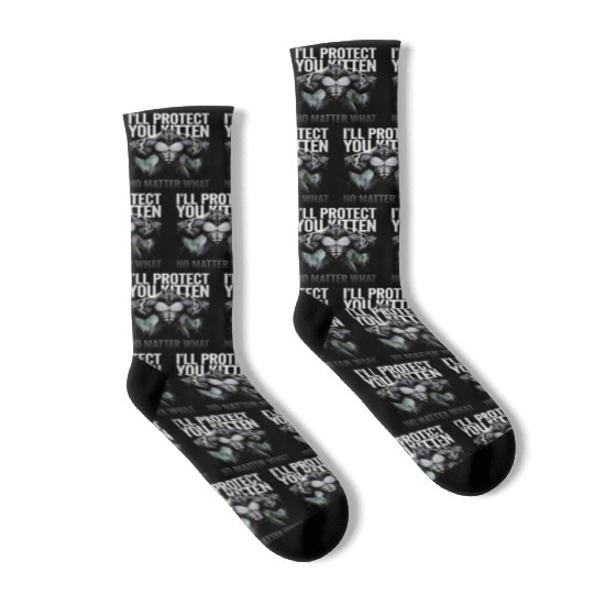 I'll Protect You Kitten Alpha Wolf Socks
