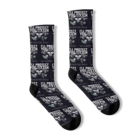 I'll Protect You Kitten Alpha Wolf Socks