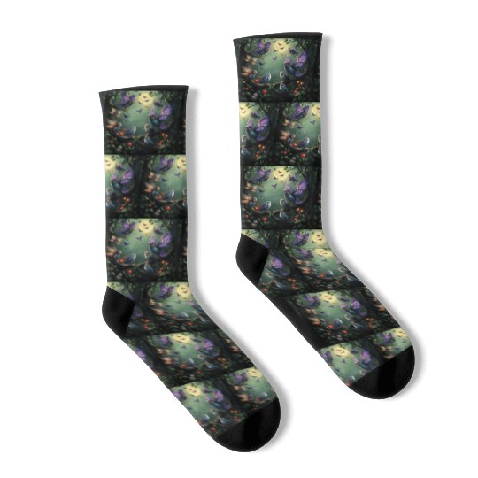 Enchanted Forest Creatures Halloween Ideas Socks