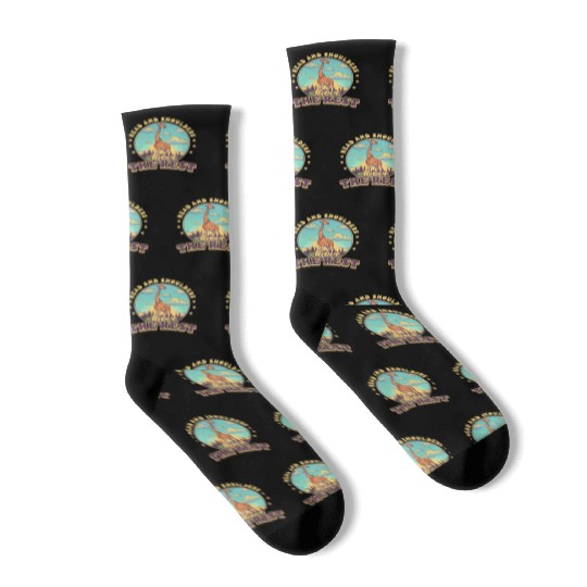 Giraffe Head And Shoulders Above The Rest Socks