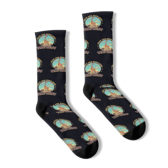 Giraffe Head And Shoulders Above The Rest Socks