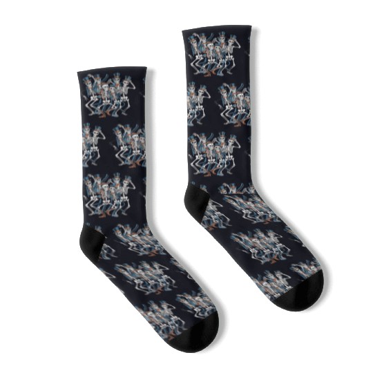Let's Dance Dancing Skeleton Skull Socks