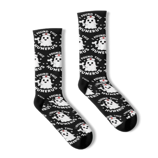 I Found This Humerus Funny Halloween For Nurses Socks
