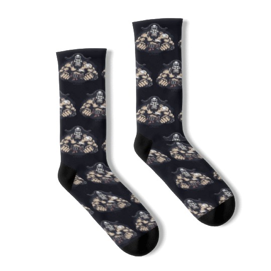 Strong Muscle Wrestler Pirate Socks