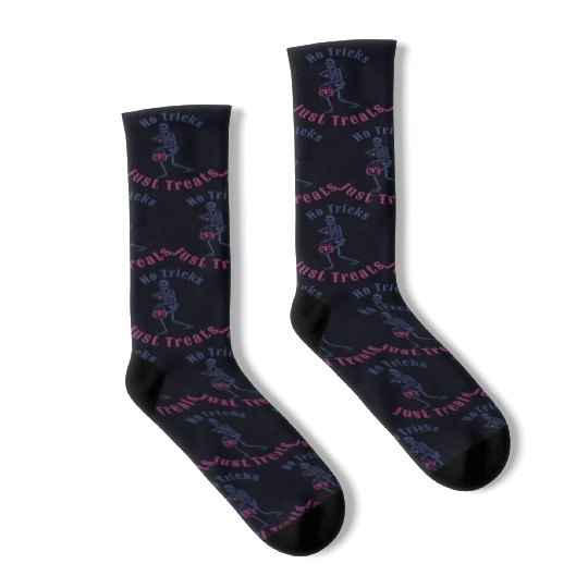 No Tricks Just Treats Halloween Socks