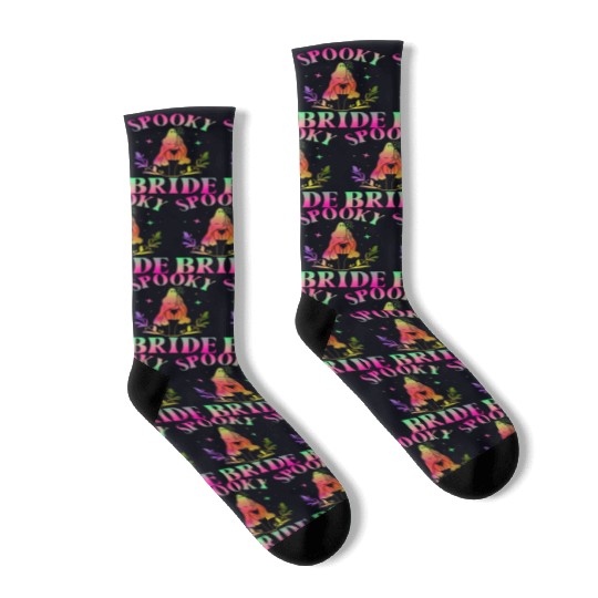 Spooky Bride Bridal Party Bachelorette Party Hallo Socks