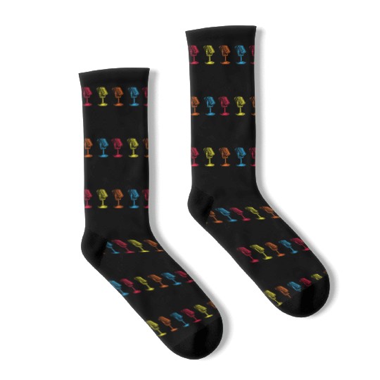 Retro Microphone Pop Art Colorful Socks