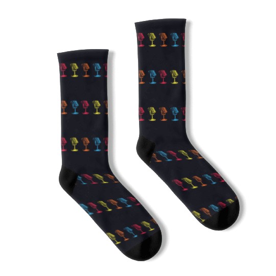 Retro Microphone Pop Art Colorful Socks