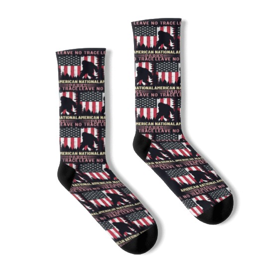 Funny Bigfoot American National parks Socks
