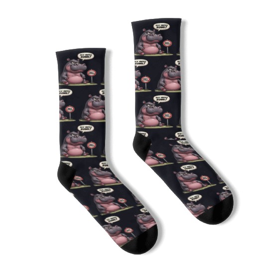 Grumpy? No, Just in My Hippo Zone! Socks