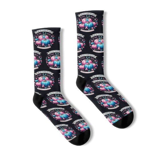In October Wear Pink & Blue Pregnancy Infant Socks