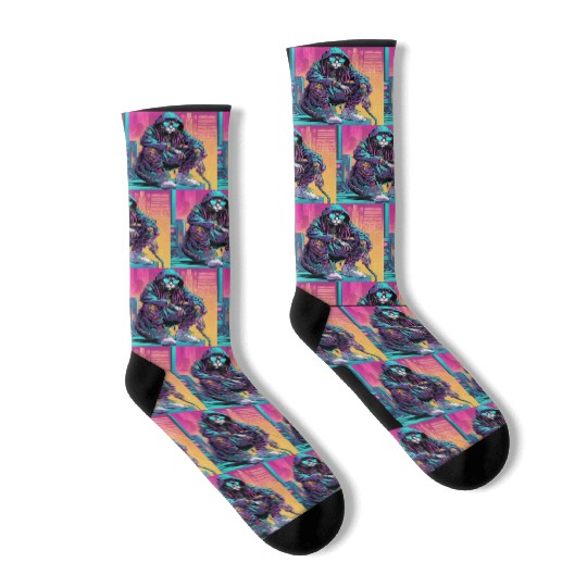 Cyberpunk Rastafari Cat Socks