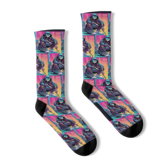 Cyberpunk Rastafari Cat Socks